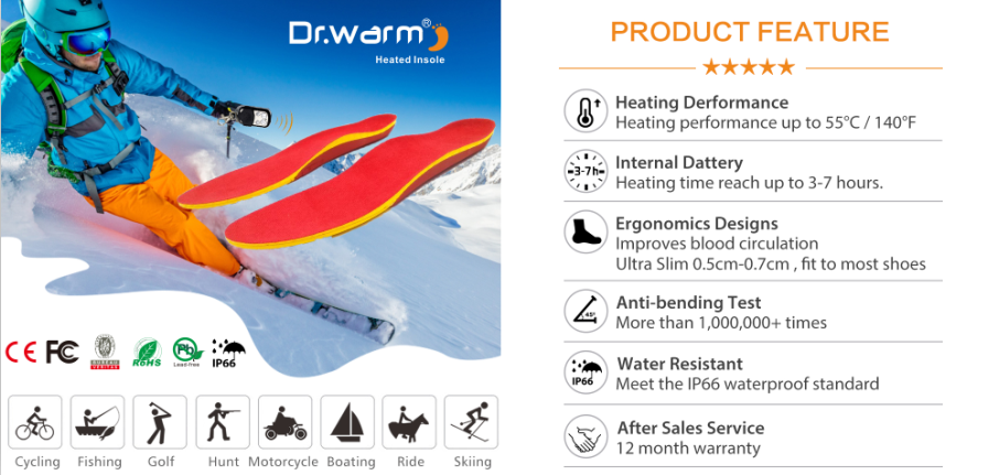 battery heated insoles protect wireless S-King Brand company