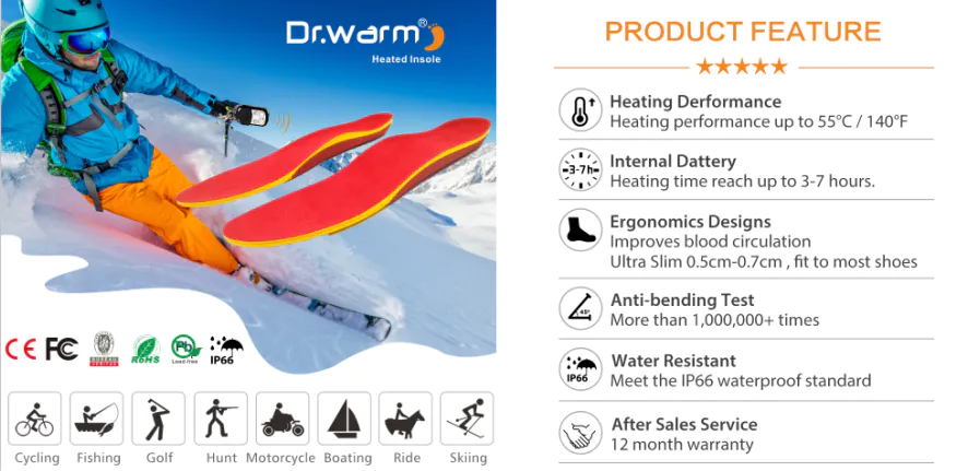 winter shoes control heated insoles S-King Brand
