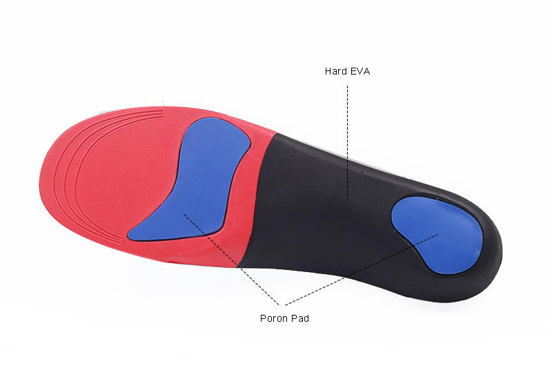 Orthotic Insoles Hard EVA plantar fasciitis arch support bowlegs correction with Poron foot pad