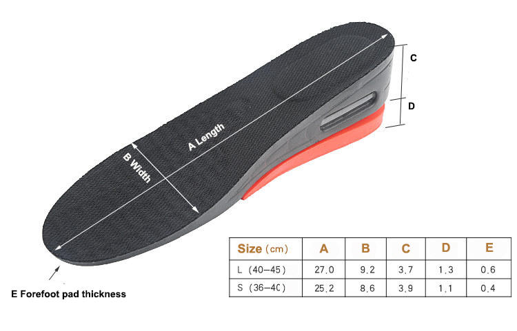 S-King Brand heels shoes elevator shoe height insoles