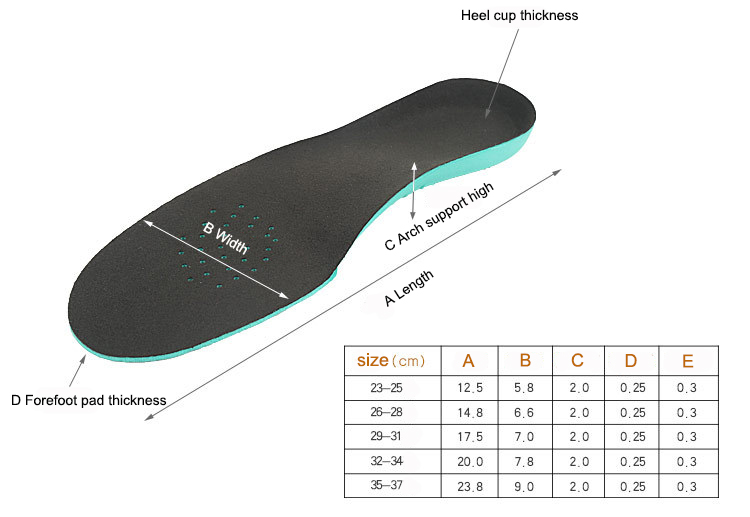 S-King-Kid Insoles Childrens Athletic Memory Foam Insoles For Arch Support