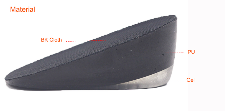Half pu height increase insoles taller pad for leisure shoes for Man elevator shoes Invisible-3