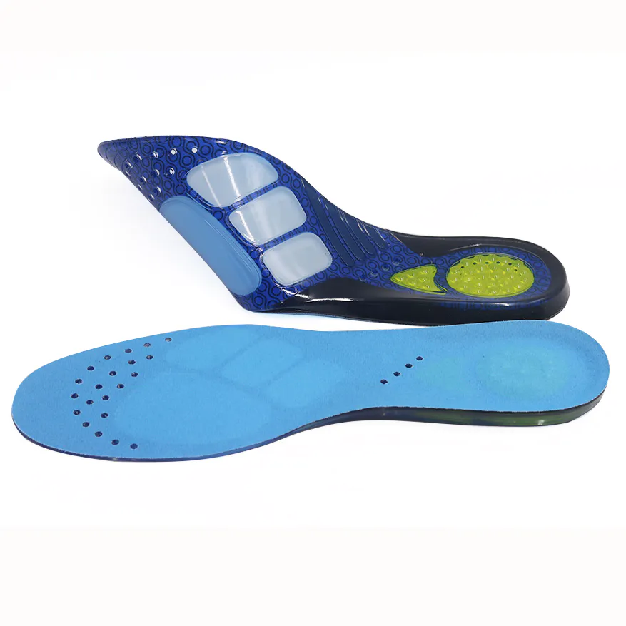 Gel sports insole Foot balance shock absorption Antibacterial with color block