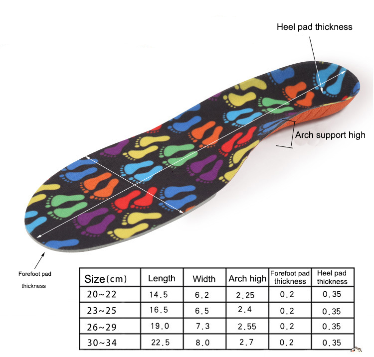 S-King-Kids Shoe Insoles, Kids Orthotic Arch Support Shoe Insoles, Children Eva