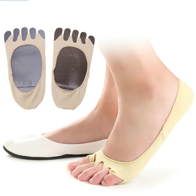 Full Length five toe separator sock with Anti Slip arch support and breathable forefoot pad