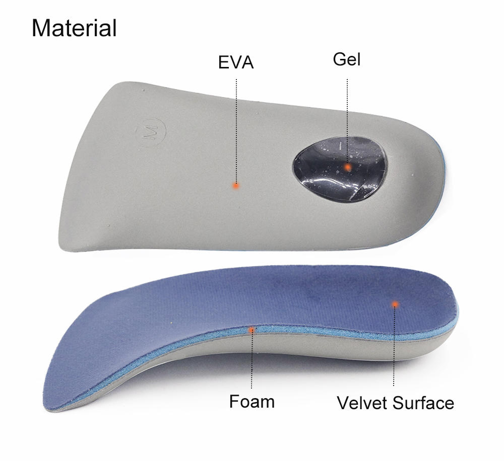 Arch Support Shoe Inserts Professional 3/4 Length Plantar Fasciitis Orthotic Inserts Shoe Insoles