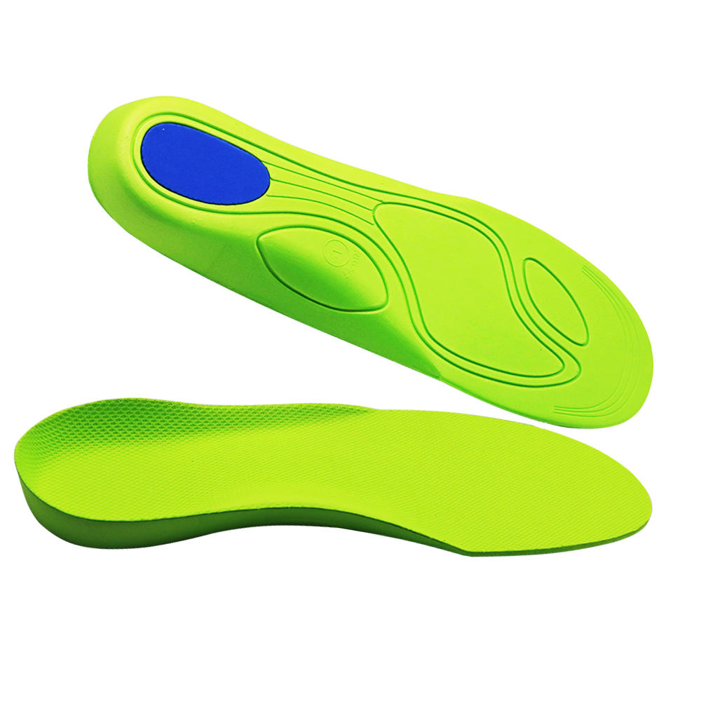 Unisex flat foot arch support full pad insoles shock absorption anti-slip sweat cuttable sports and leisure shoe