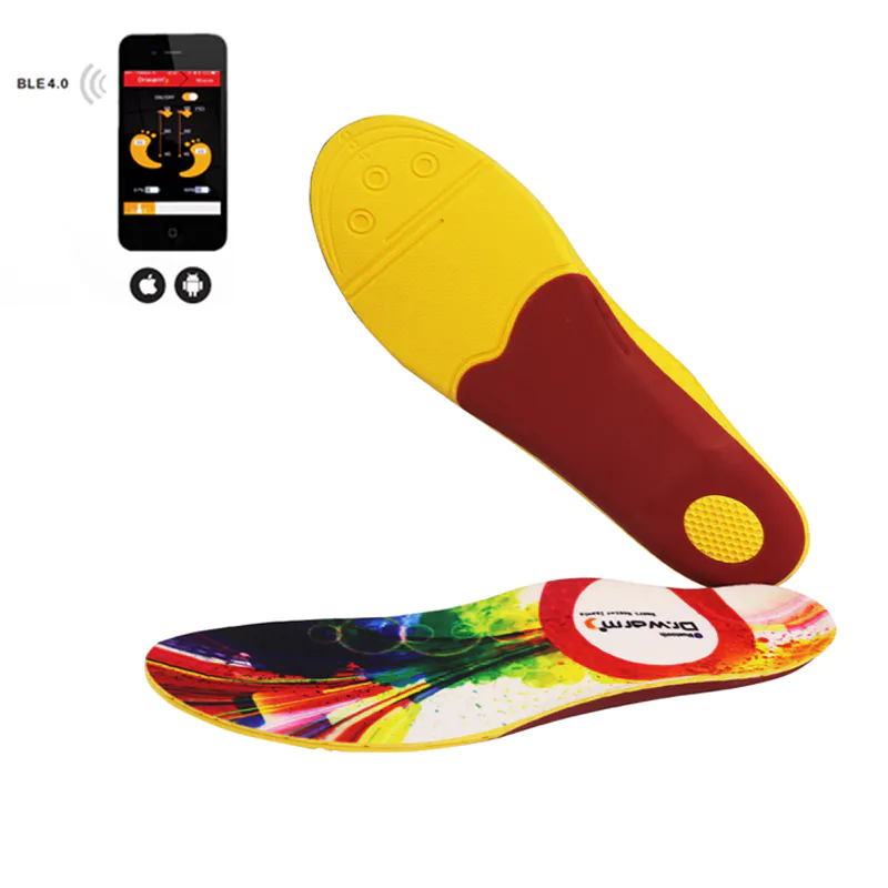 Heated Insoles smartphone- controlled Wireless Control rechargeable power king battery heating shoes insoles