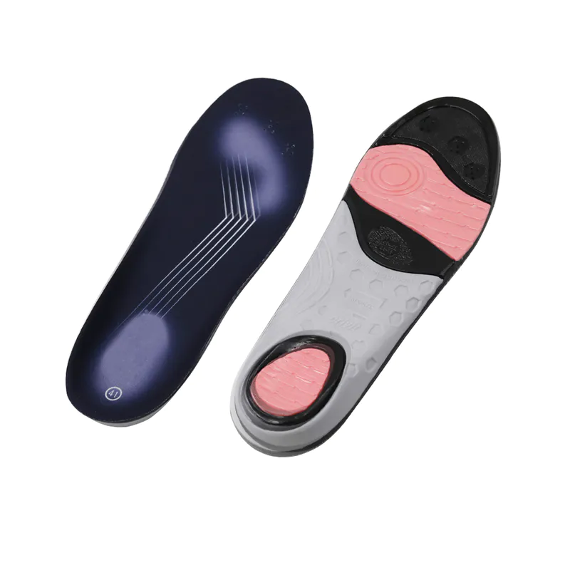 Foot massaging gel insoles Washable comfort breathable inserts for foot with heel pad