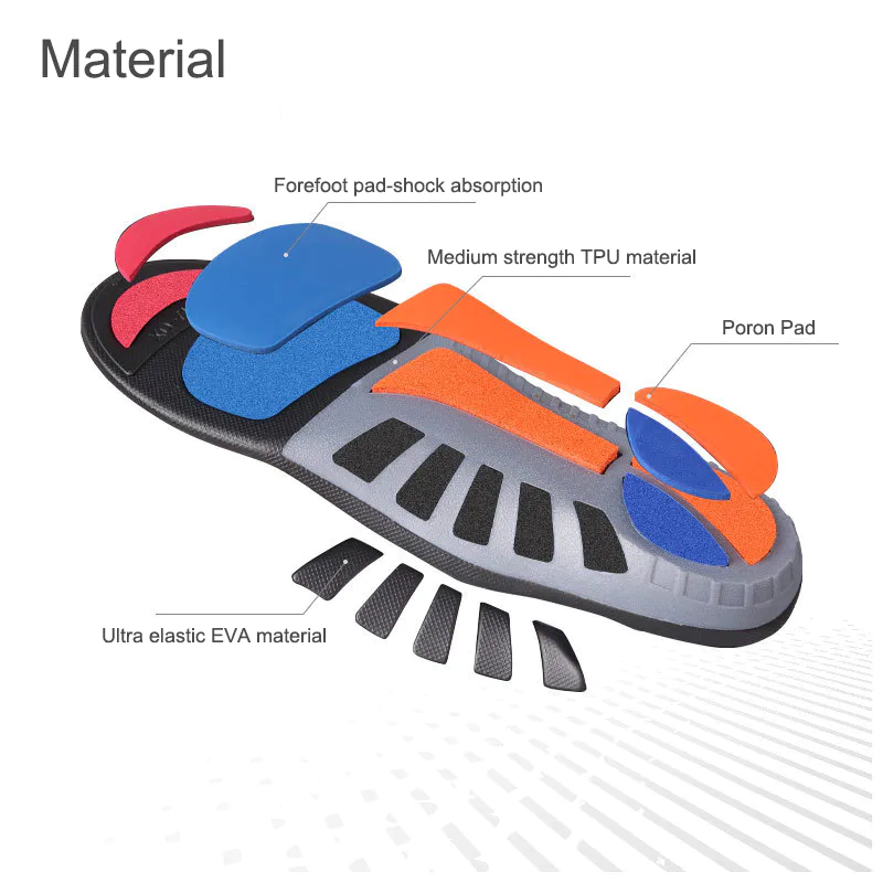 Ultra elasticity shock absorption sporting full length XO foot correction arch support orthotic Poron shoe insoles