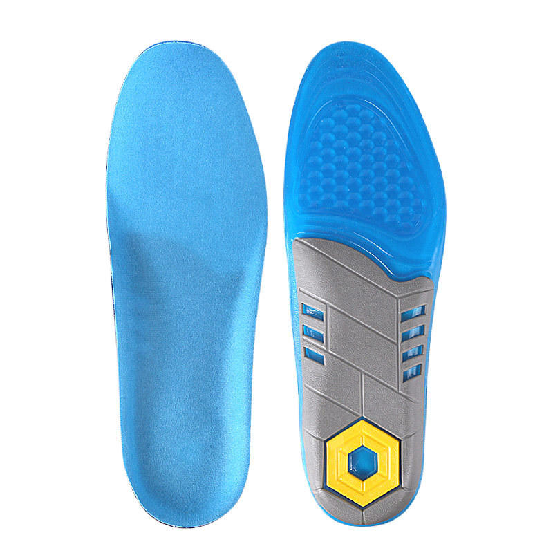 TPE three color full length unisex thick soft and massage ultra Elastic anti-slip shock absorption sport gel insoles