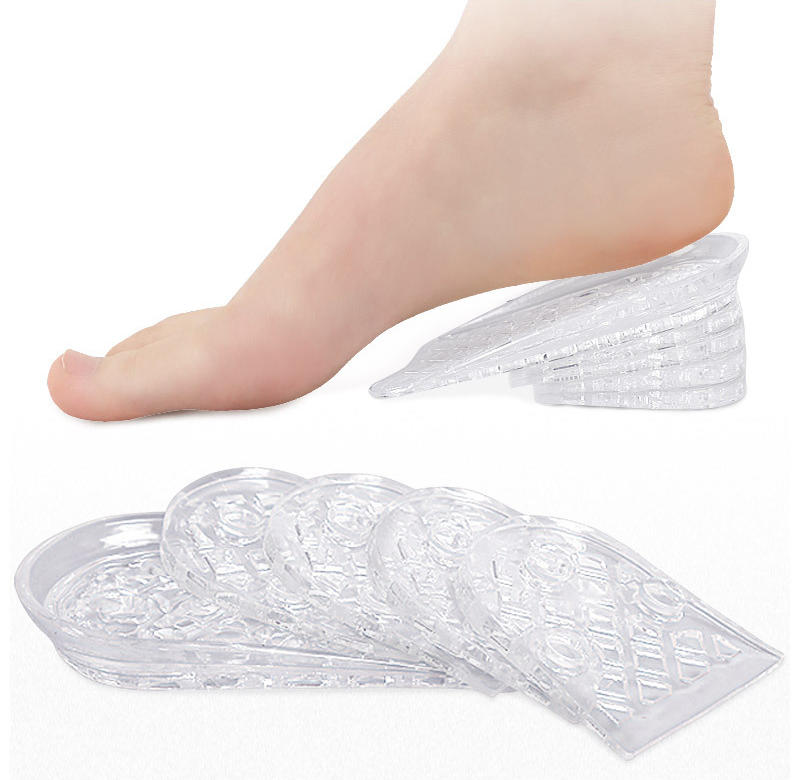 Height increase shoe insoles Five Layer Breathable Invisible silicone height elevator boosting