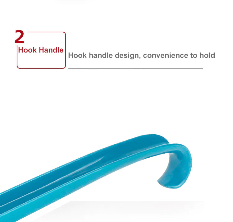 Durable colorful plastic shoehorn Hook Long Handle customized logo