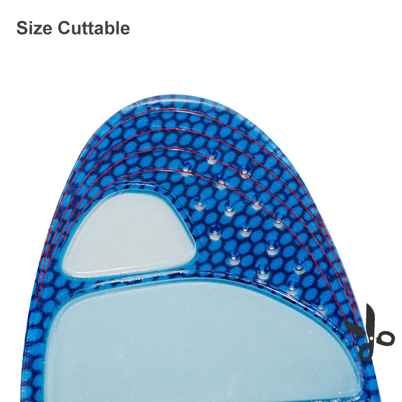 Custom printed shoe insole Wholesale silicone gel magnetic sport foot massage orthotic arch support