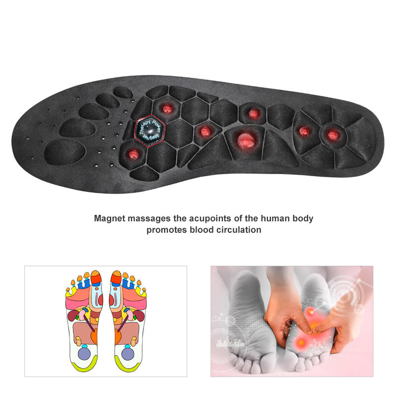 Magnetic Acupuncture Insoles Washable and Cuttable Foot Therapy Pain Relief Acupressure Massage