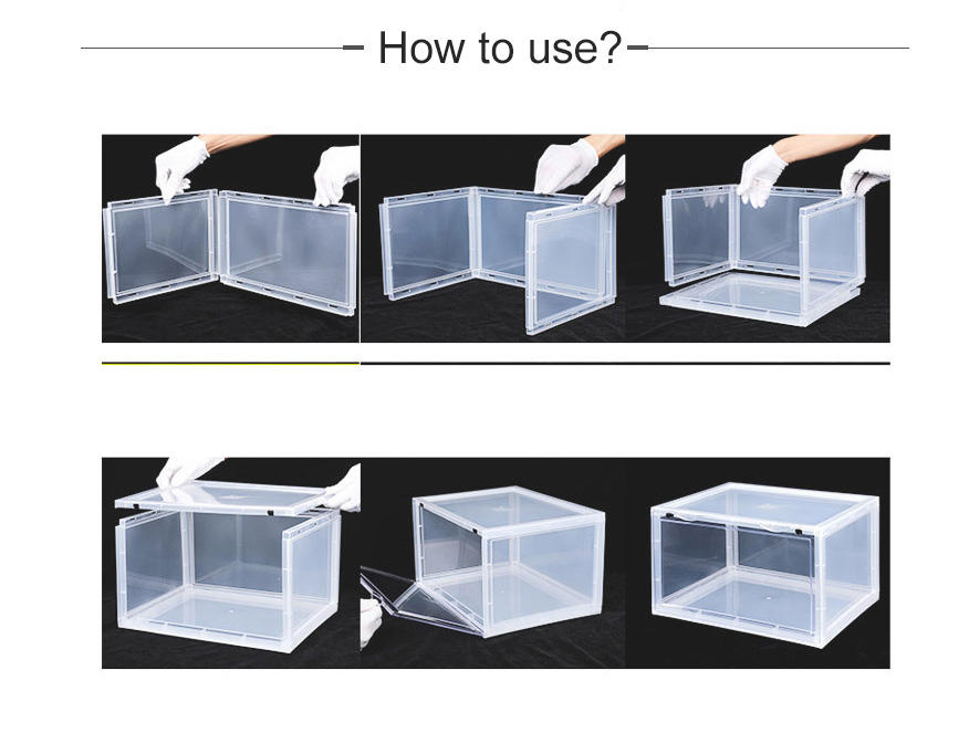 Dust-proof and Moisture-proof Odor-proof Detachable 6-piece Thickened Transparent Sneaker Organizer Plastic Shoe Box