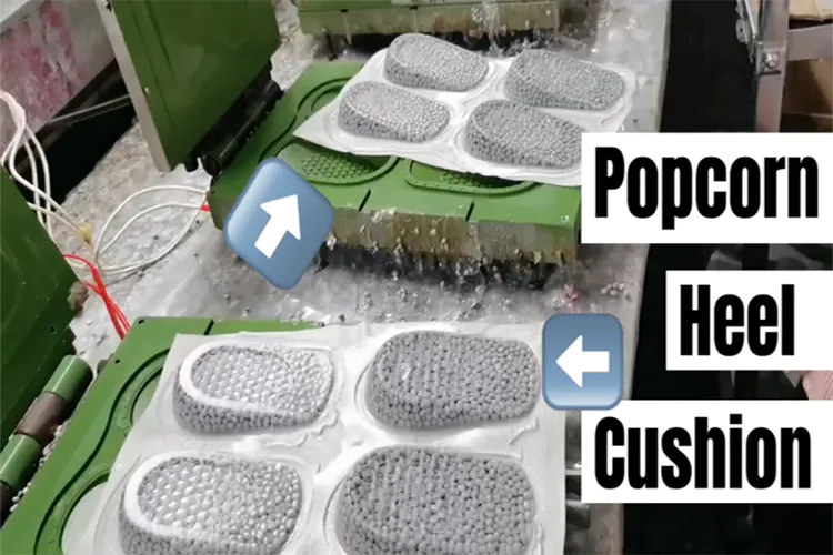 How the popcorn height increase heel cushion pad produced? 