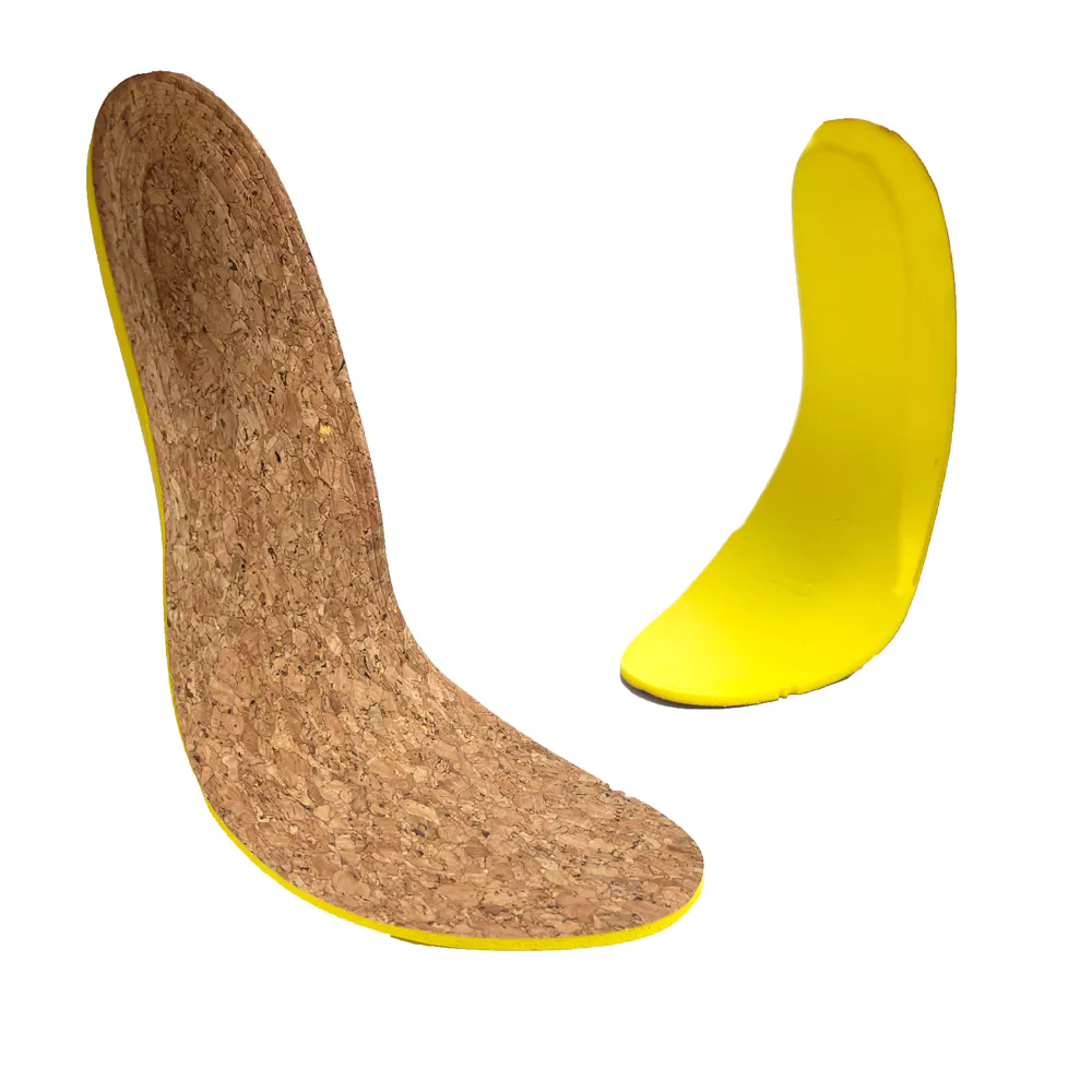 Environment-friendly Full Length Natural Cork Insoles for Flat Foot Pain Relief