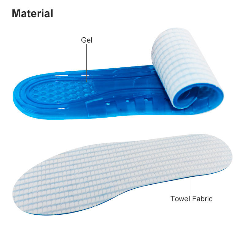 Full Length Gel ice pack insoles Soft Foot Health Care Sport Massaging for sneakers