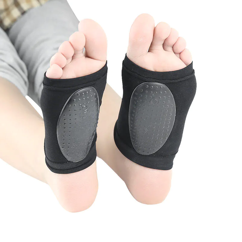 Gel Heel Cushion Socks Plantar Fasciitis Arch Support Black Socks