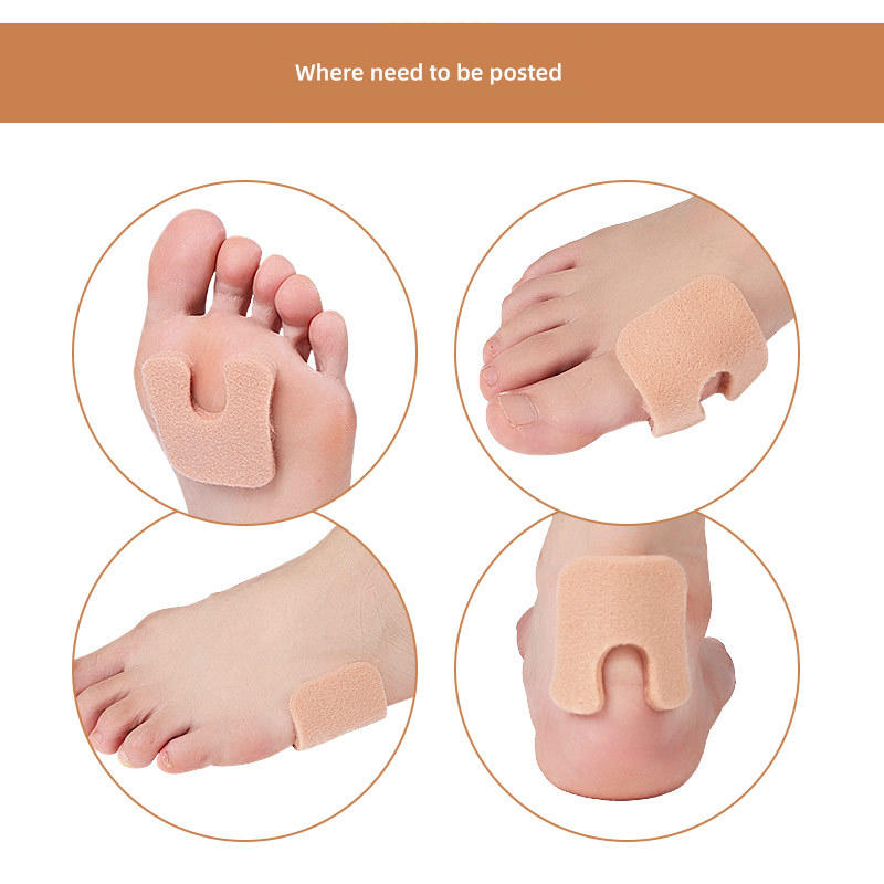 U-Shaped Felt Callus Pads Protect Calluses from Rubbing on Shoes Reduce Foot and Heel Pain Self-Stick callus cushions