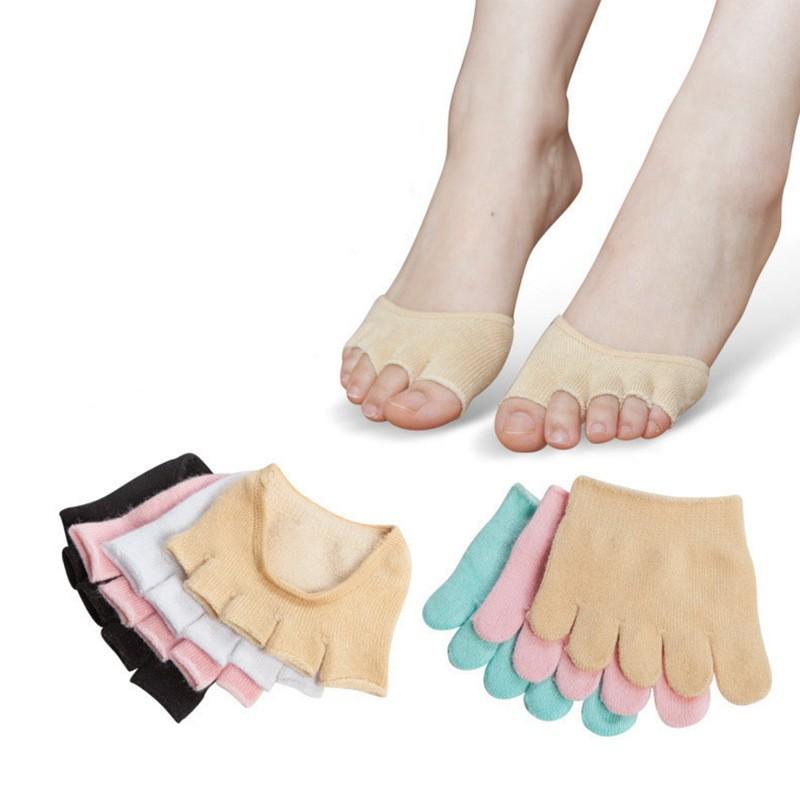 Feet care anti sweat girls five toe socks girl feet silicone