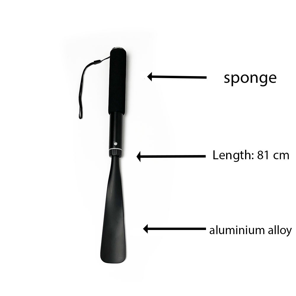 S-King Man And Women Aluminum Alloy Custom Metal Extendable Long Shoe Horn Removable Three Length Black Top Quality Shoehorn