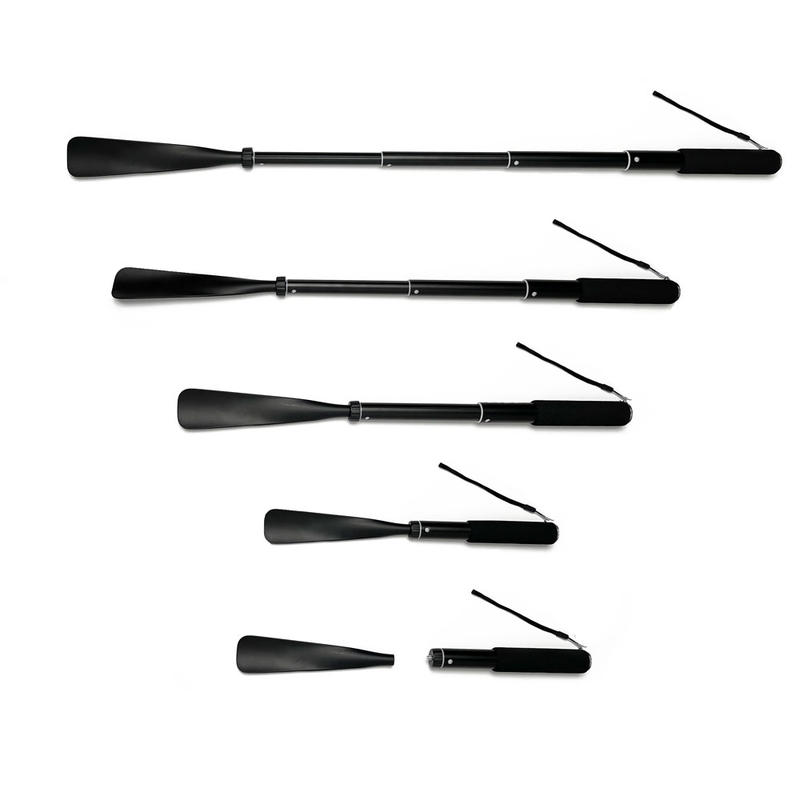 S-King Man And Women Aluminum Alloy Custom Metal Extendable Long Shoe Horn Removable Three Length Black Top Quality Shoehorn