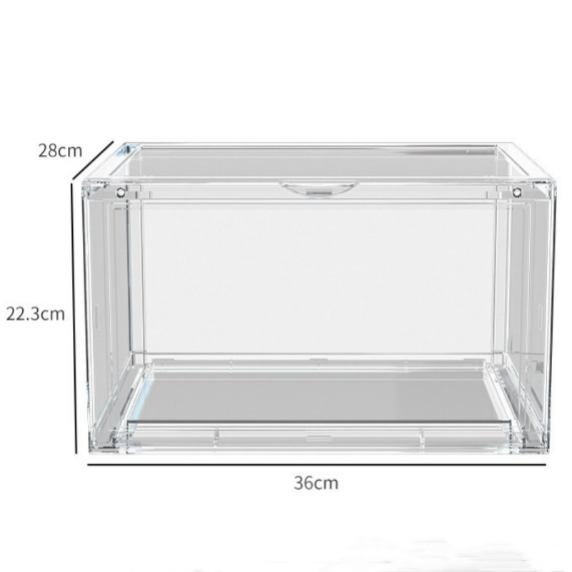 product-Wholesale Clear Plastic Drop Front Shoe Storage Box Transparent Shoe Organizer Display Box C