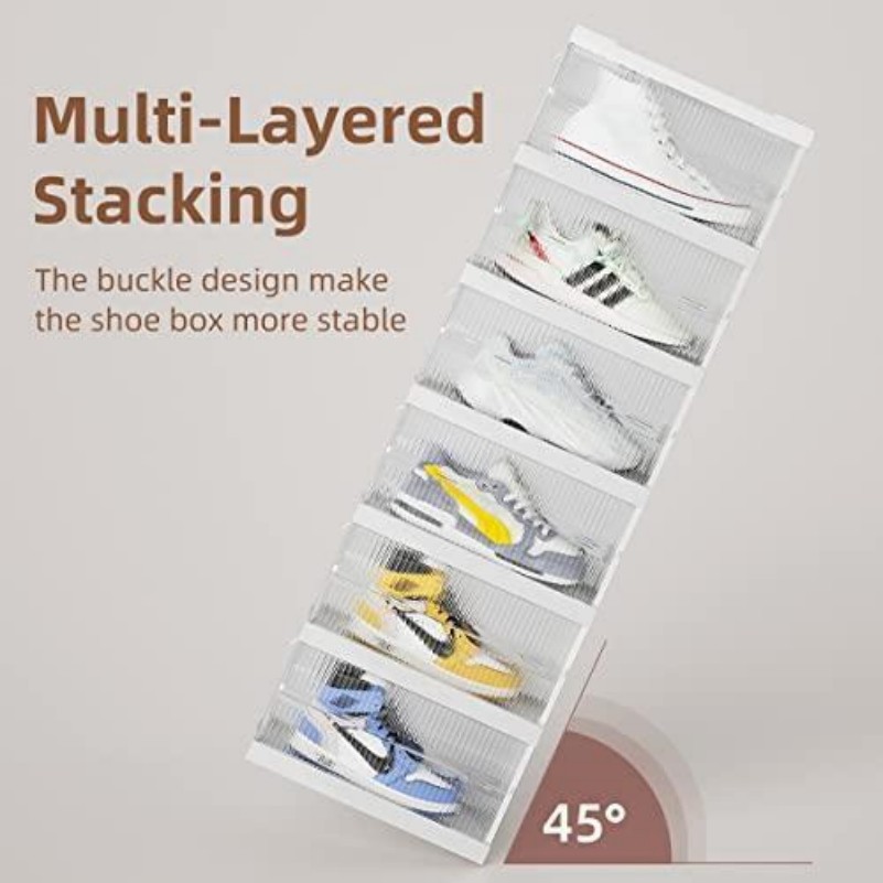 product-Shoe Storage Foldable Shoe Organizer Shoe box Sneaker Storage Collapsible-S-King-img