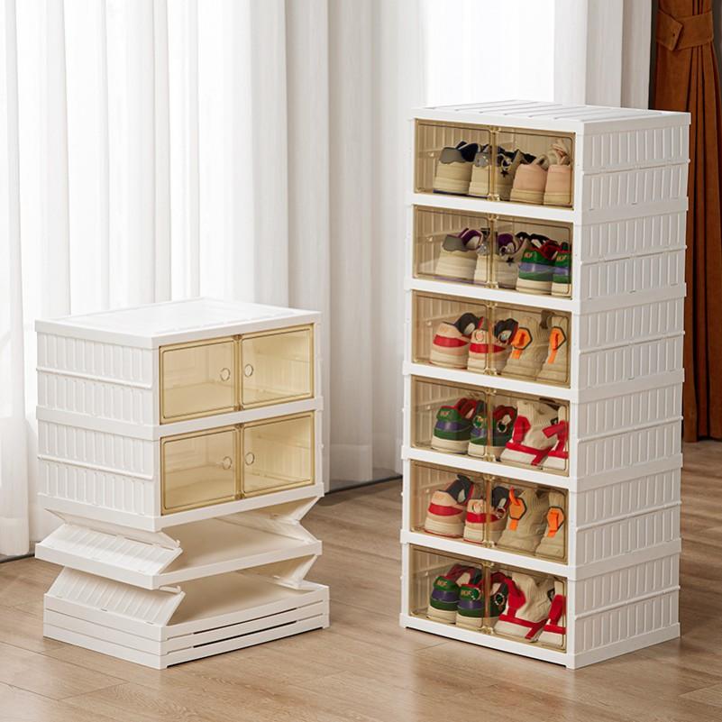 New hot-selling Folding shoe storage box installation-free storage box multi-layer shoe rack