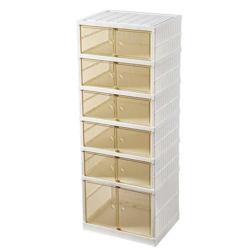 Shoe Box Shoe Storage Organizer Clear Plastic Stackable Foldable Shoe Storage Cabinet with Doors