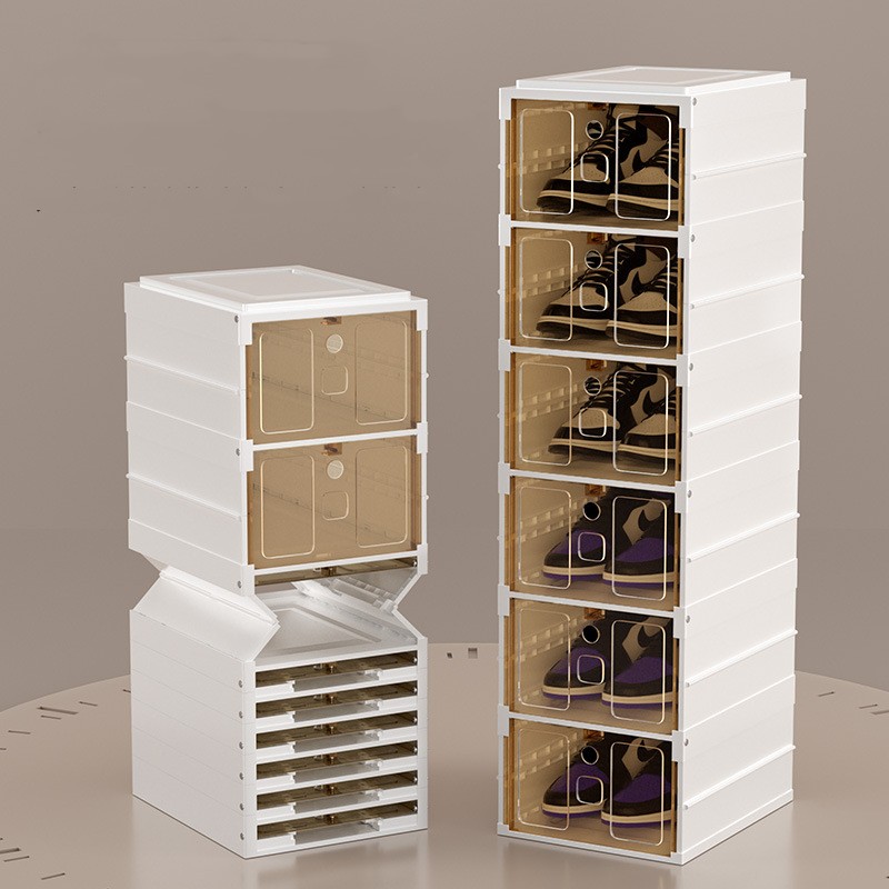 product-S-King-Stackable Acrylic Organizer Clear Shoes Case Container Box Plastic Storage Box Transp