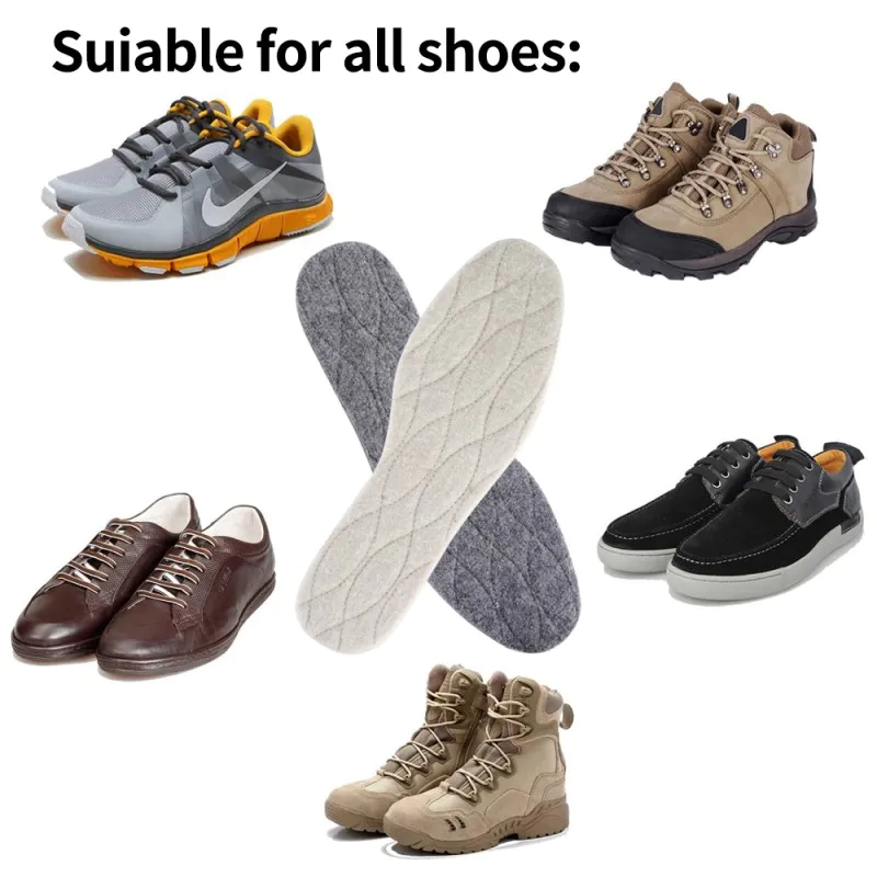 Thin Cork Shoe Inserts Three-Layer Keep Warm Wool Insoles Cork Core Felt Sole Comfortable Shoe Insoles
