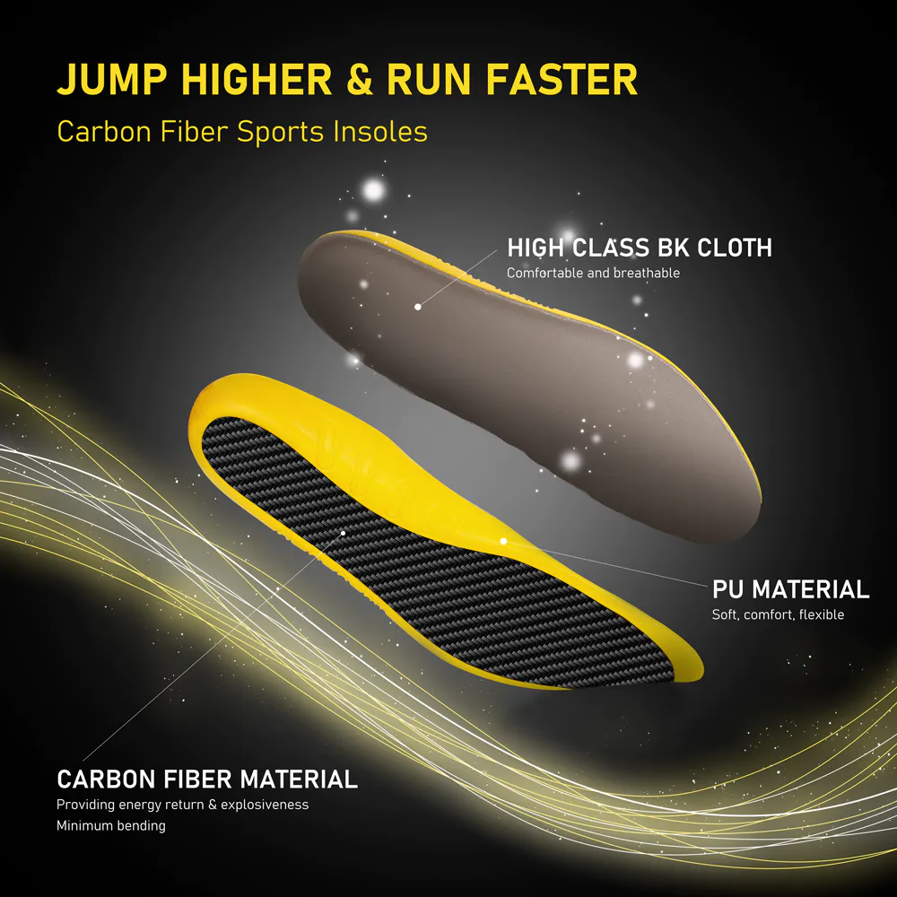 SKing Carbon Fiber Sports Insoles for  Athletes Energy Return & Explosiveness Injury Protection & Recovery