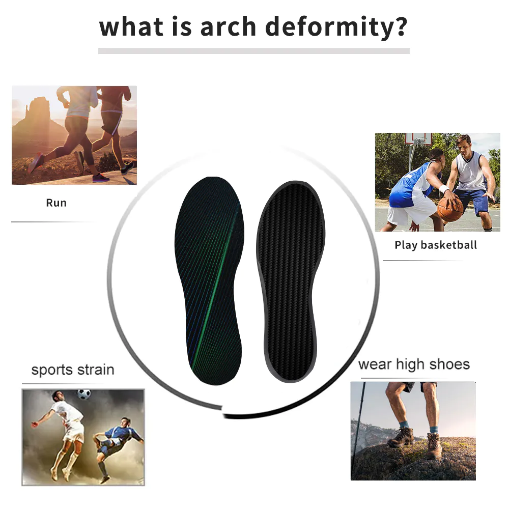 Carbon Shoe Inserts Foot Care For Plantar Fasciitis Heel Spur Running Sport Insoles Carbon Fiber Orthotic Insole
