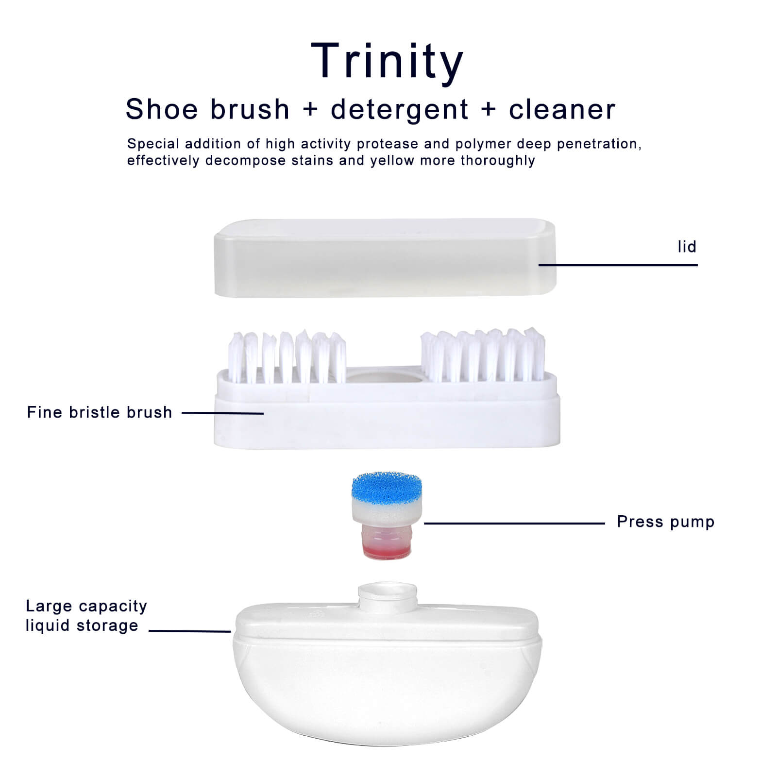 OEM Multifunctional Shoes Cleaning Brush with Liquid Soap Wholesale