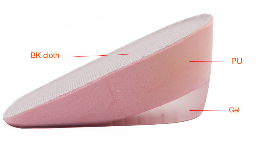 PU gel women shoes hidden height increase insole lifts-up cushion pad for shoes-3