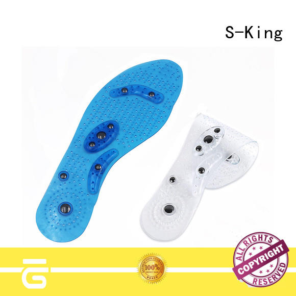 Pain relief foot massage insoles, gel magnetic acupuncture massage shoe insole for blood circulation