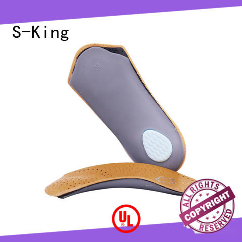leather gel orthotic insoles with arch support for walk S-King