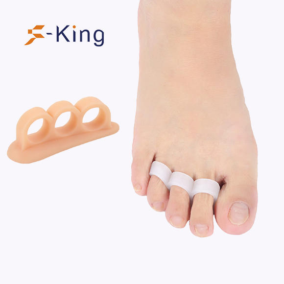 S-King-Gel Toe Spacers Three Hole Soft Gel Straightener Toe Separator Straighten -2