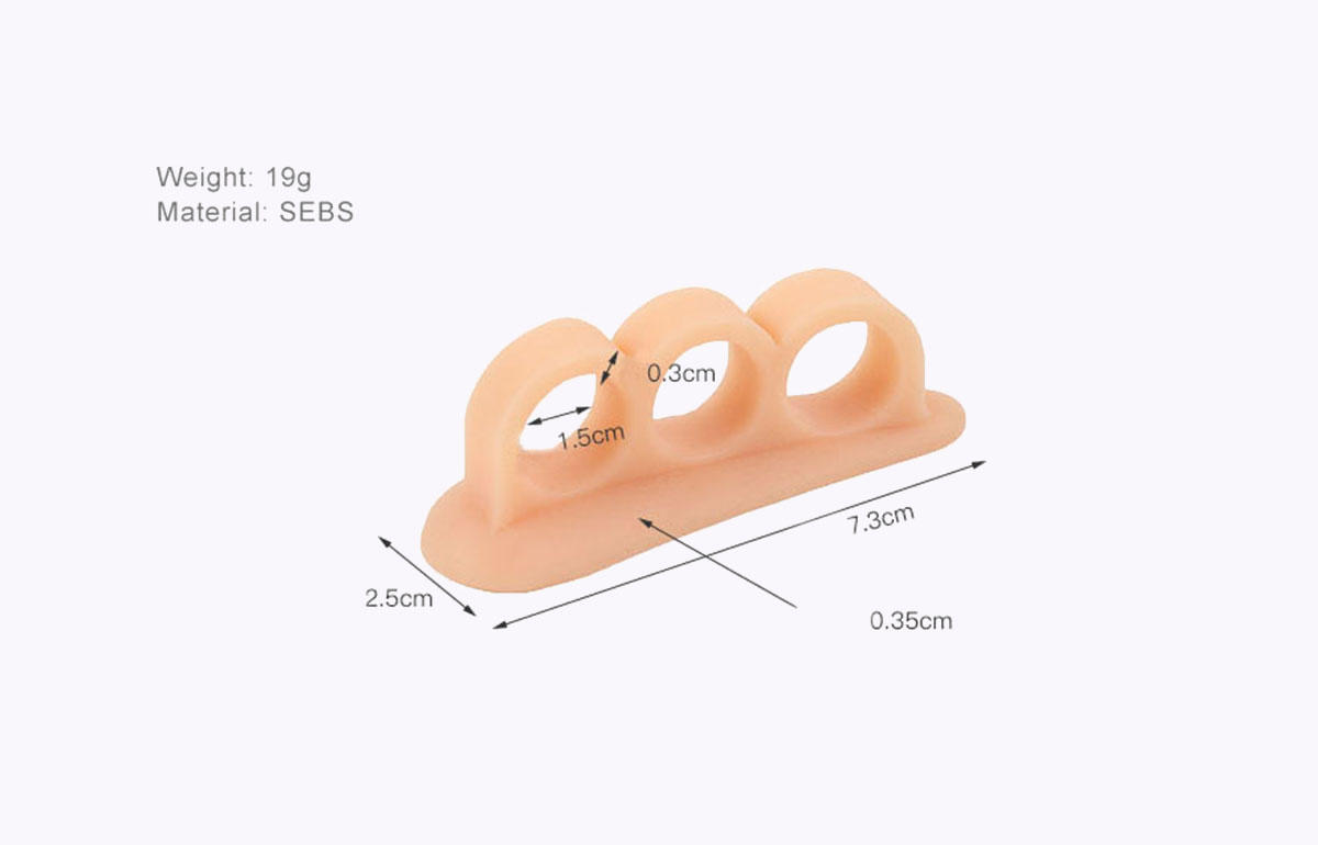 S-King-Gel Toe Spacers Three Hole Soft Gel Straightener Toe Separator Straighten 