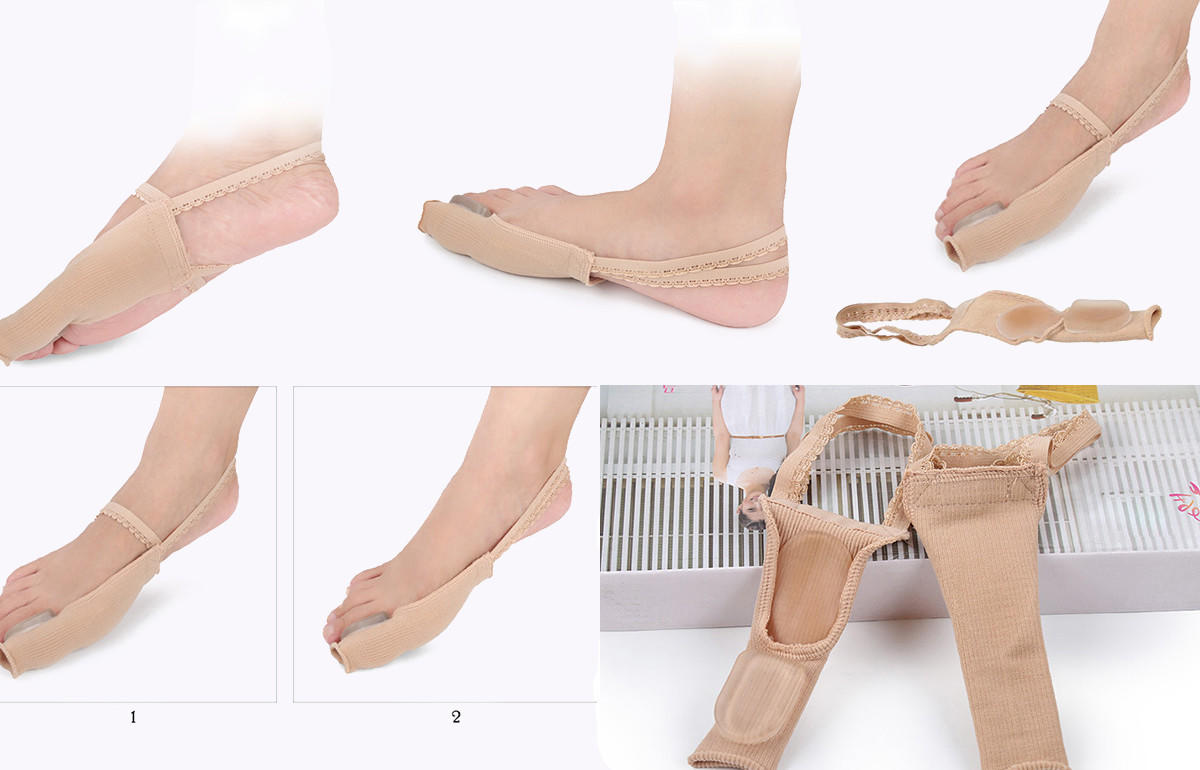 Hallux Valgus Bunion Toe Separator Sleeve, Sock Big Toe Straightener Splint Corrector-2