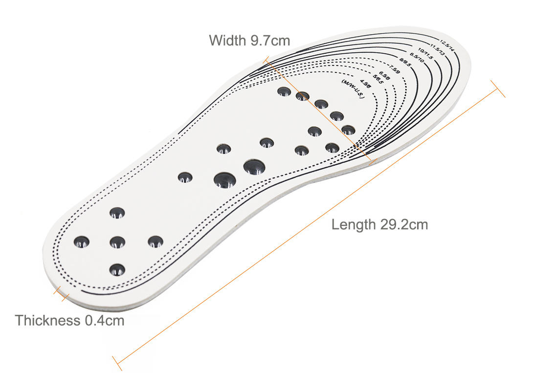 S-King-Magnetic Foot Insoles Memory Foam Magnetic Massage Insoles Soft Latex