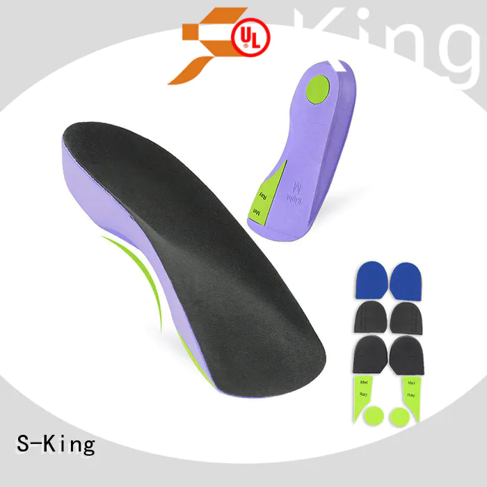 S-King breathable custom made shoe inserts orthotics with arch support for stand